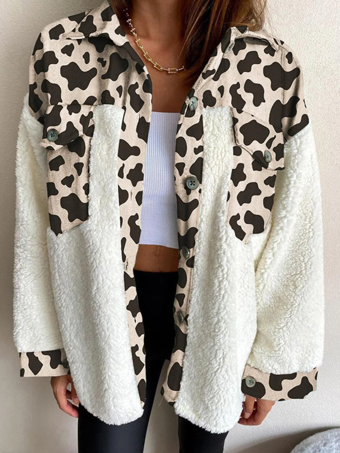 Fuzzy Button Up Long Sleeve Jacket | Winter Fashion | Cozy Weather |
