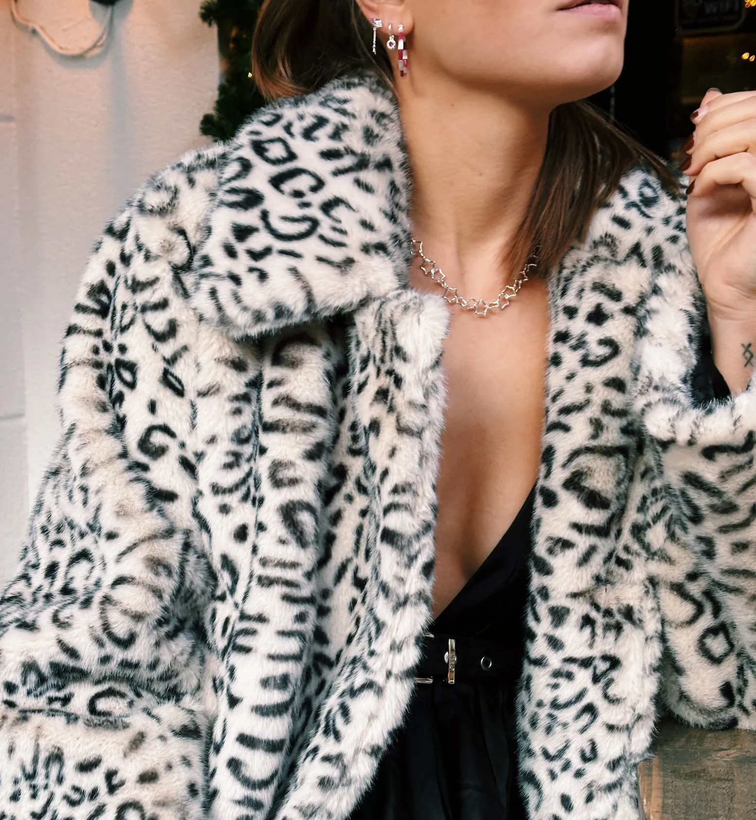 GANNI Leopard Faux Fur Jacket