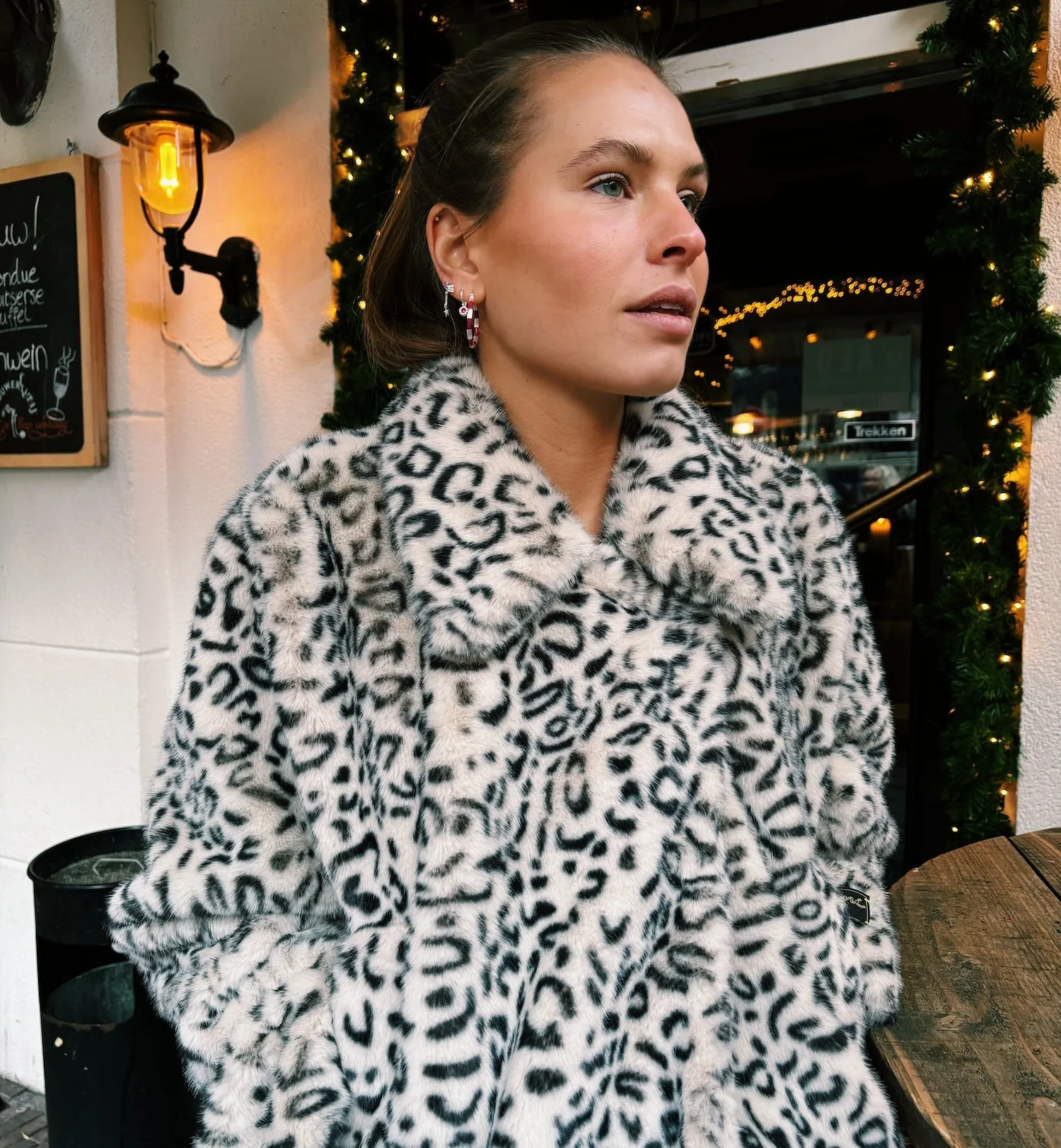 GANNI Leopard Faux Fur Jacket