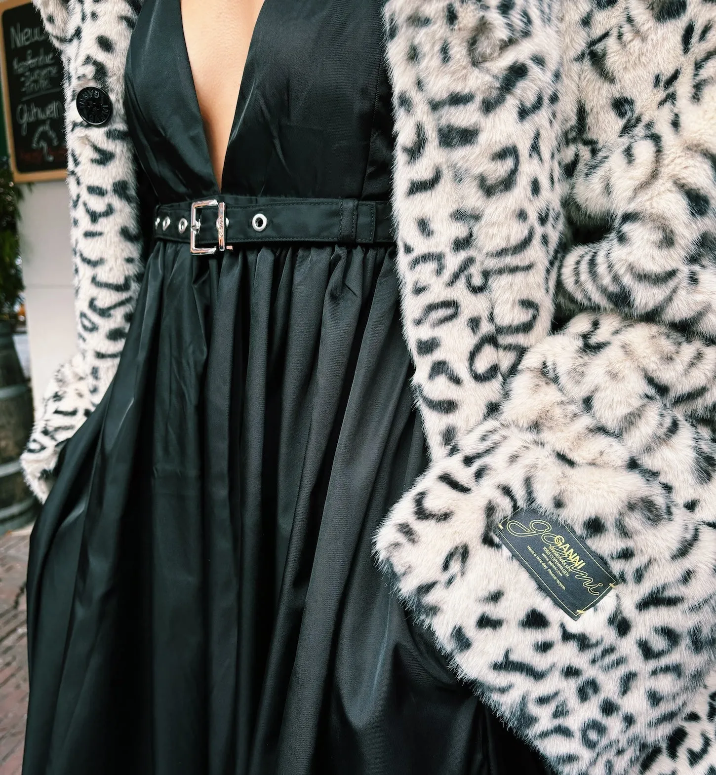 GANNI Leopard Faux Fur Jacket