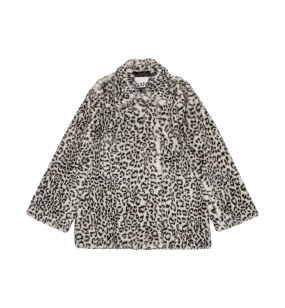 GANNI Leopard Faux Fur Jacket