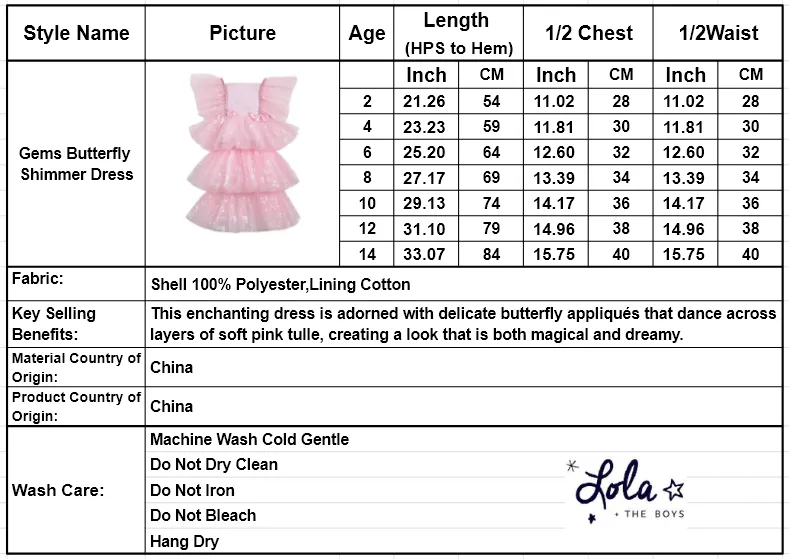 Gems Butterfly Shimmer Dress