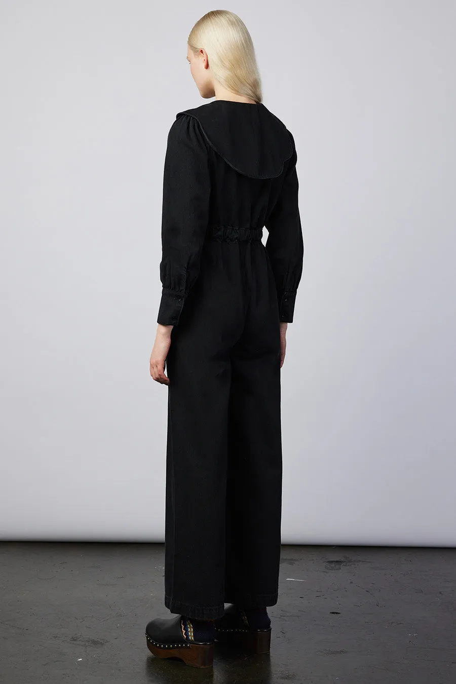 Ginny Recycled Denim Jumpsuit - Black