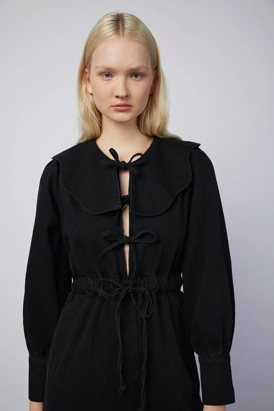 Ginny Recycled Denim Jumpsuit - Black