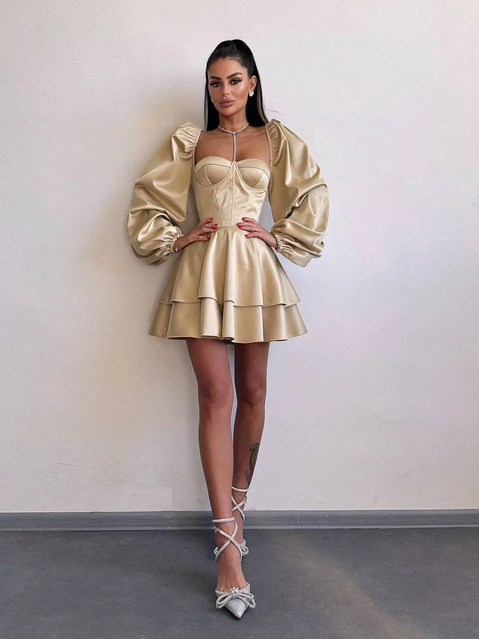 Gold mini dress “Kera”