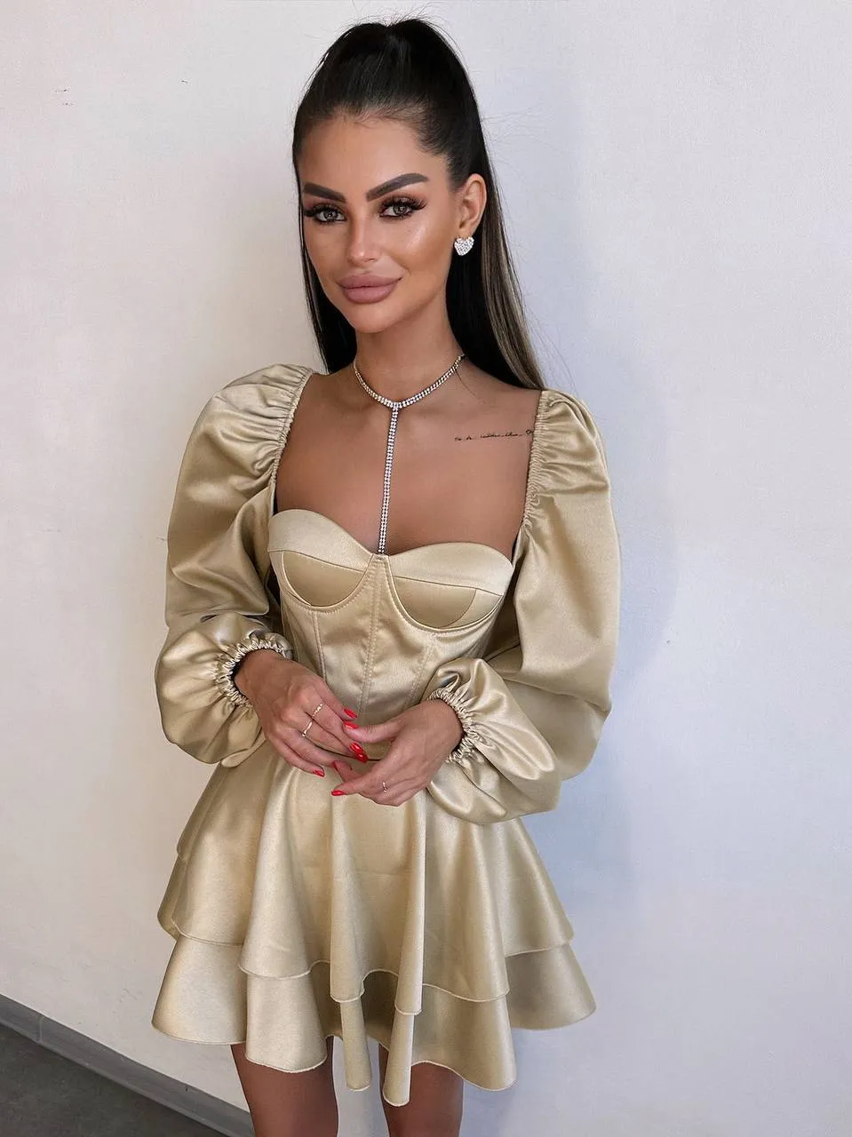 Gold mini dress “Kera”