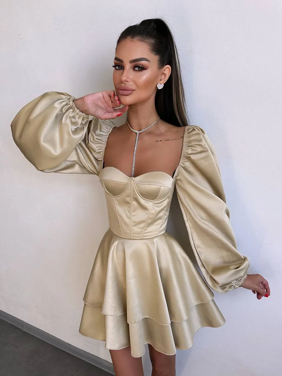 Gold mini dress “Kera”