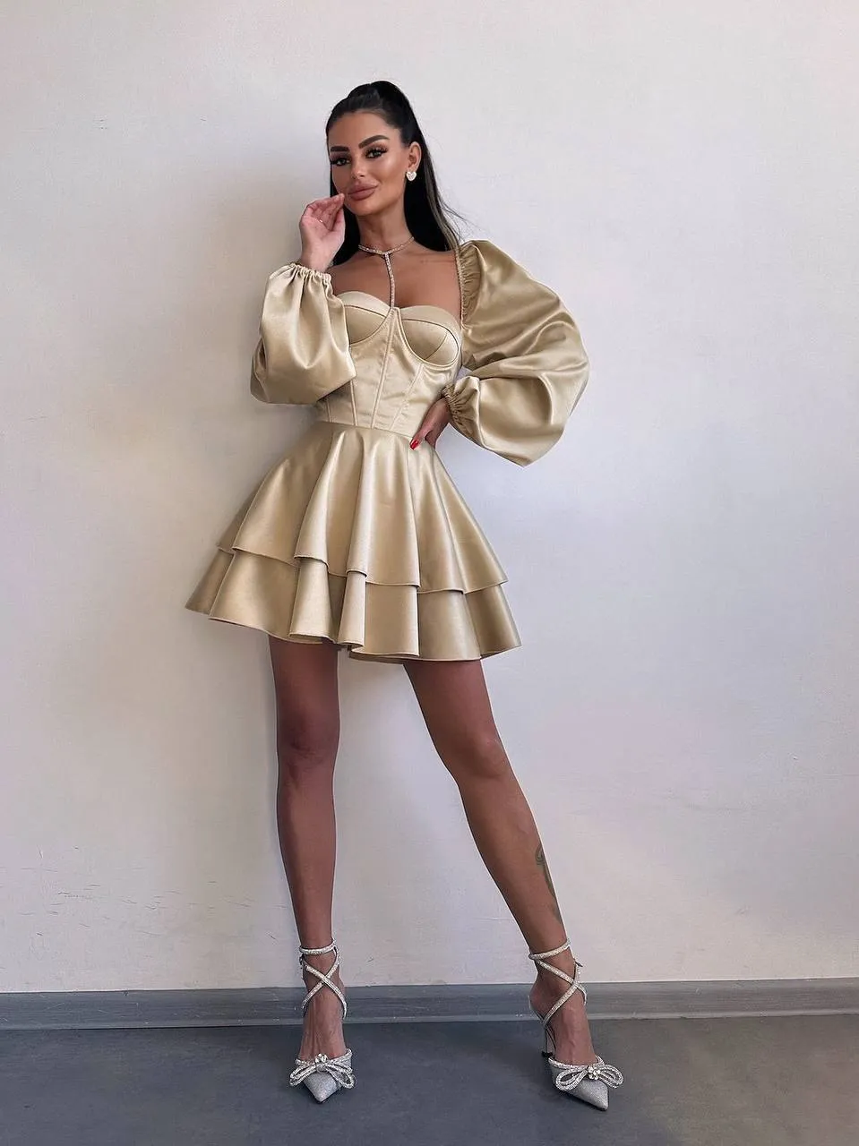 Gold mini dress “Kera”