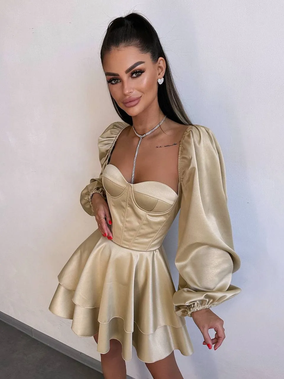 Gold mini dress “Kera”