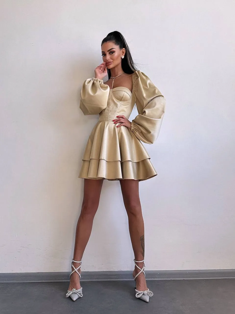 Gold mini dress “Kera”