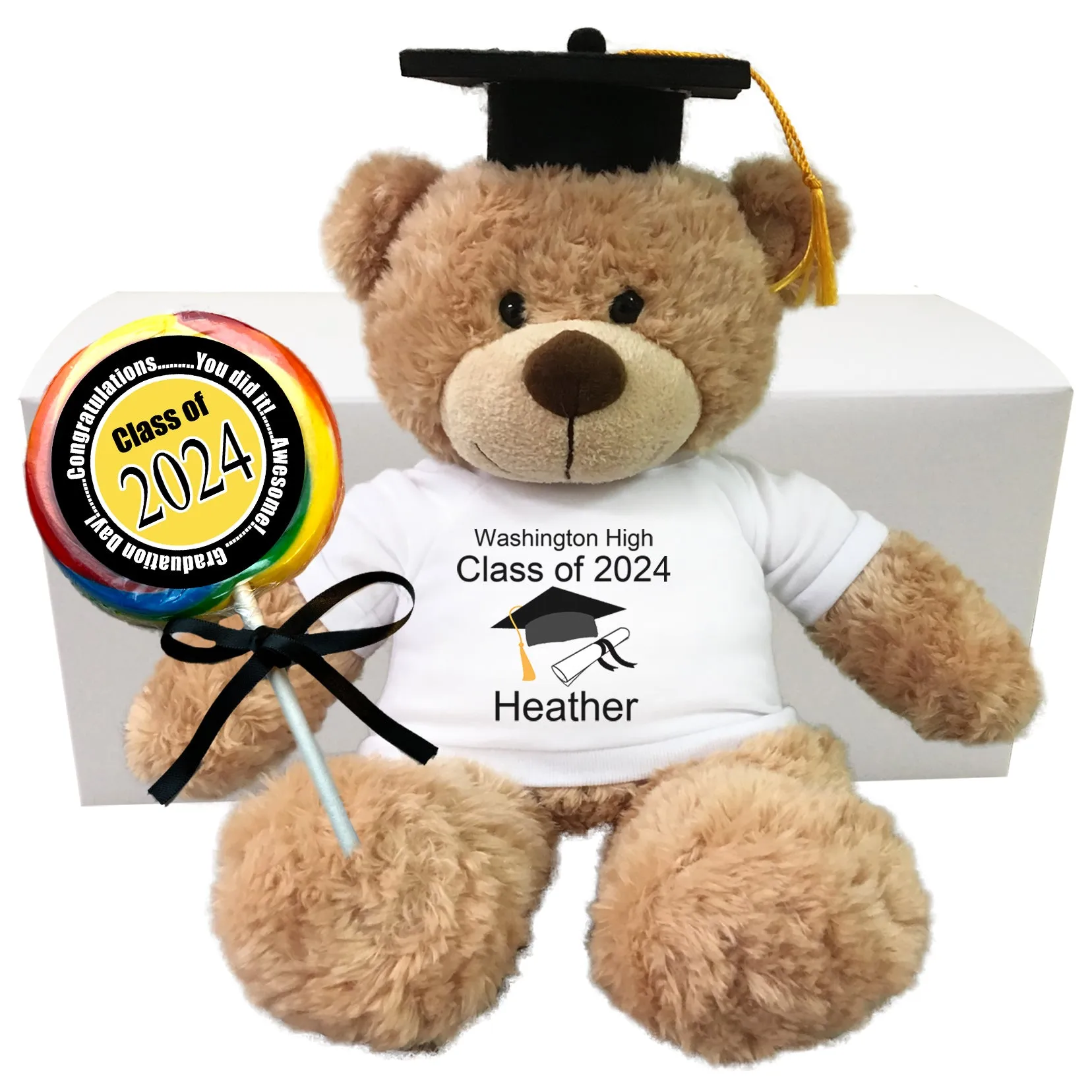 Graduation Teddy Bear Personalized Gift Set - 13" Bonny Bear