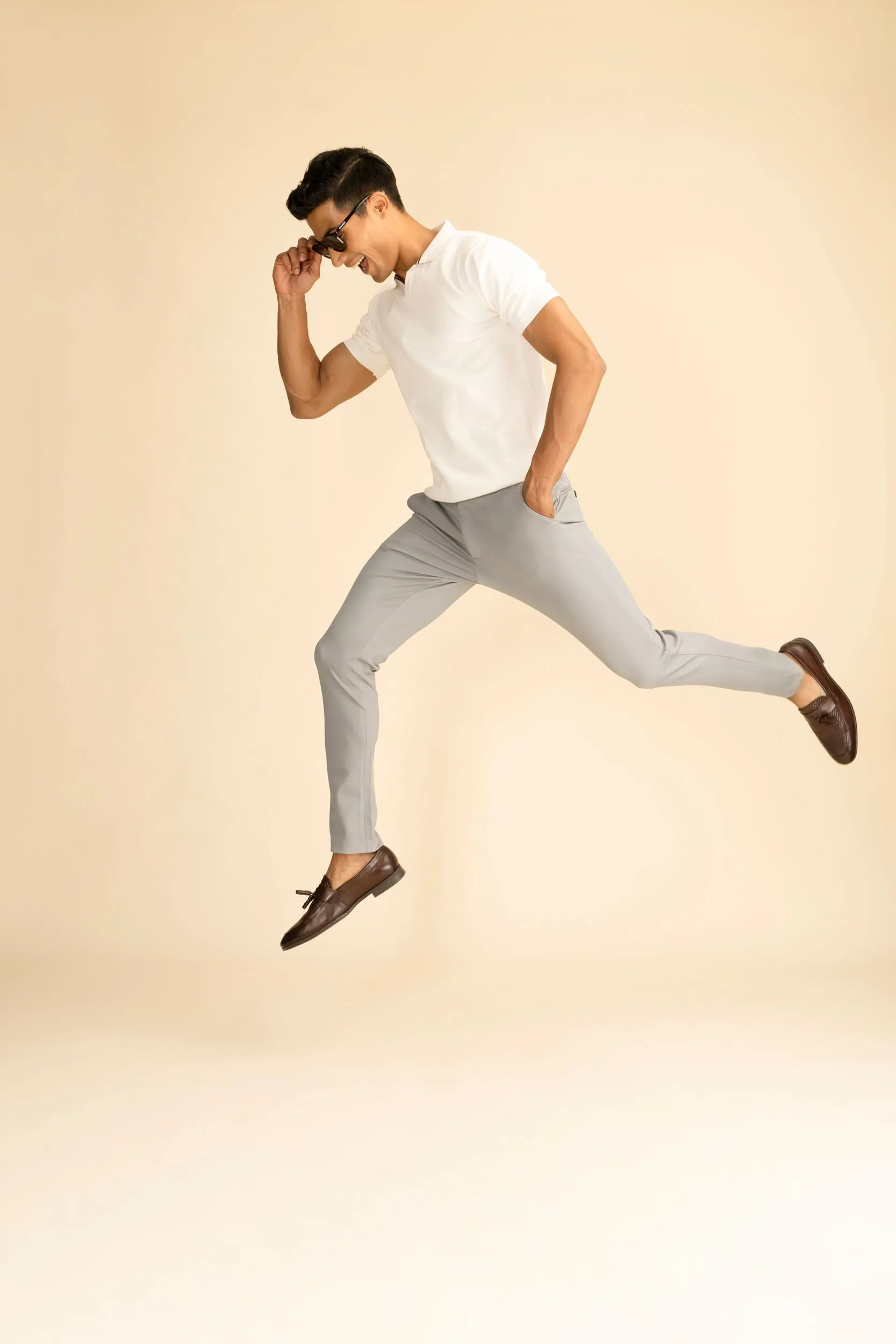Grey 4 Way Stretch Port Pants