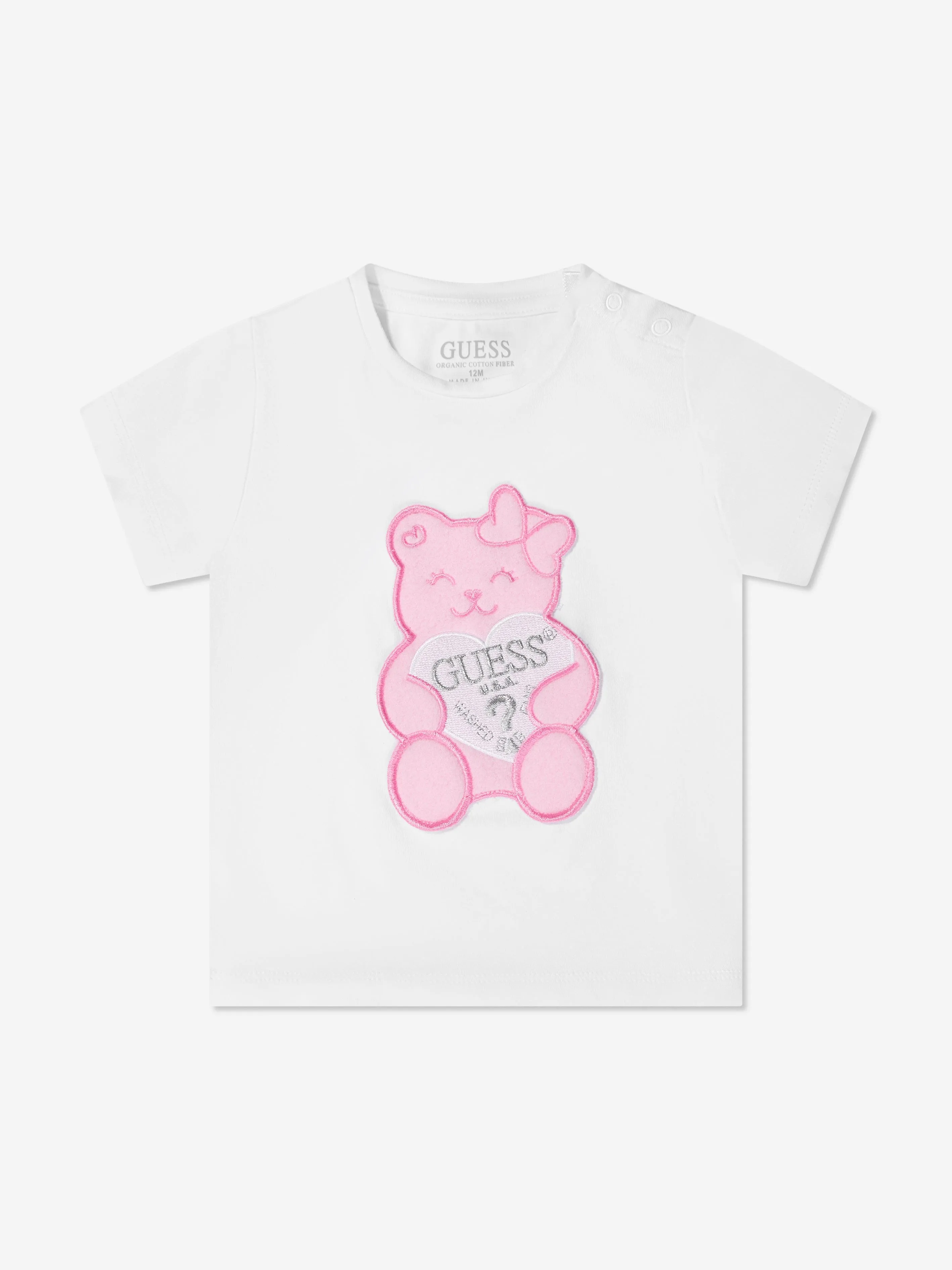 Guess Girls Teddy Bear T-Shirt in White