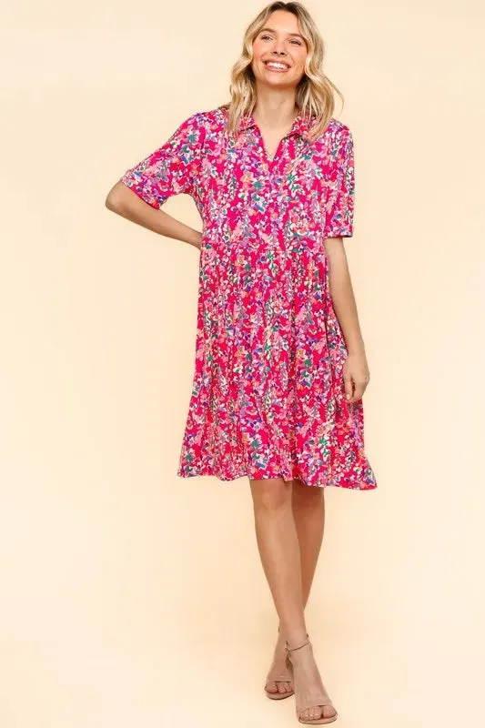 Haptics Johnny Collar Babydoll Dress with Side Pockets