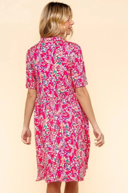 Haptics Johnny Collar Babydoll Dress with Side Pockets