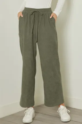 High-waisted corduroy wide leg pants