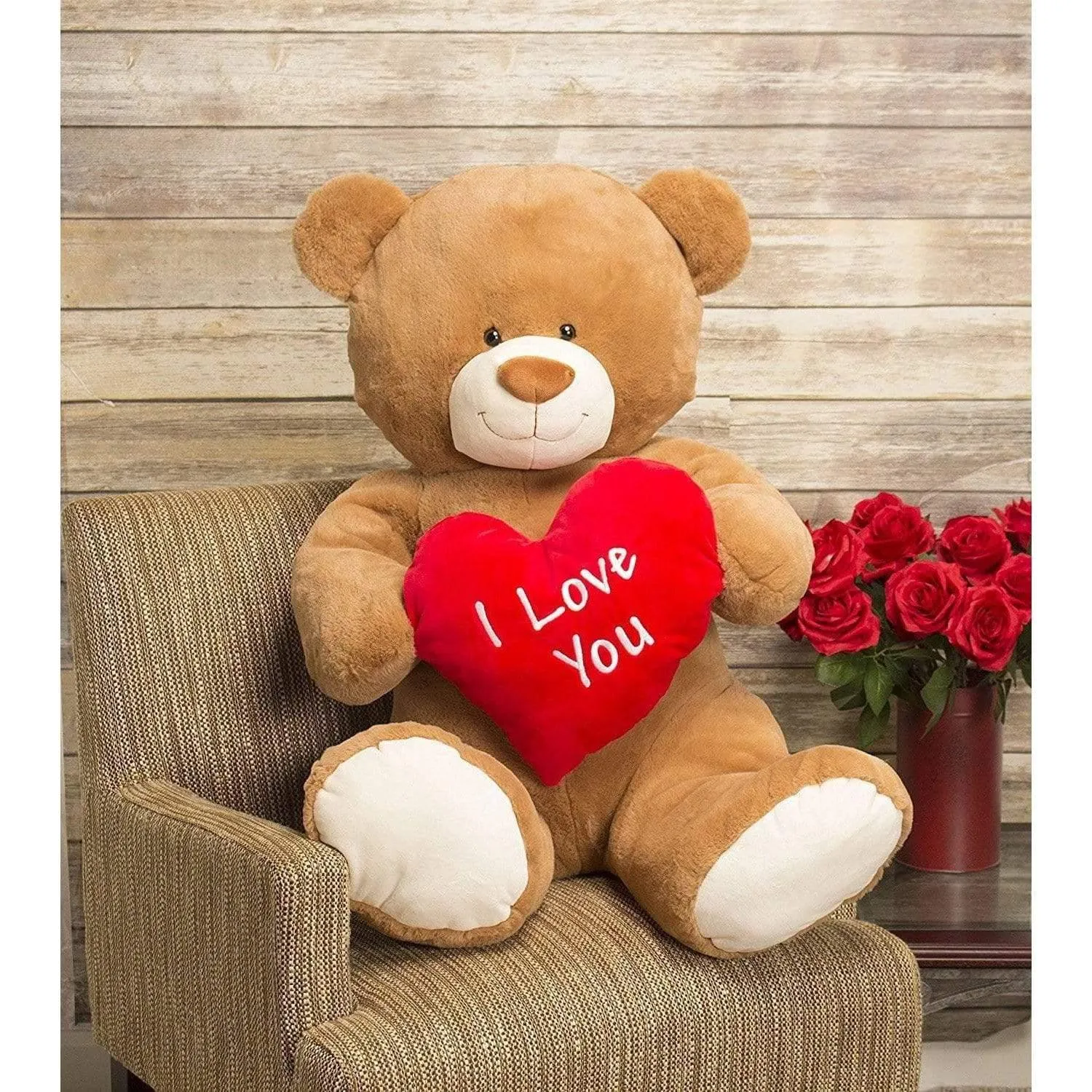 I Love You Bear by Gitzy 35 Inch Jumbo Plush Teddy Bear