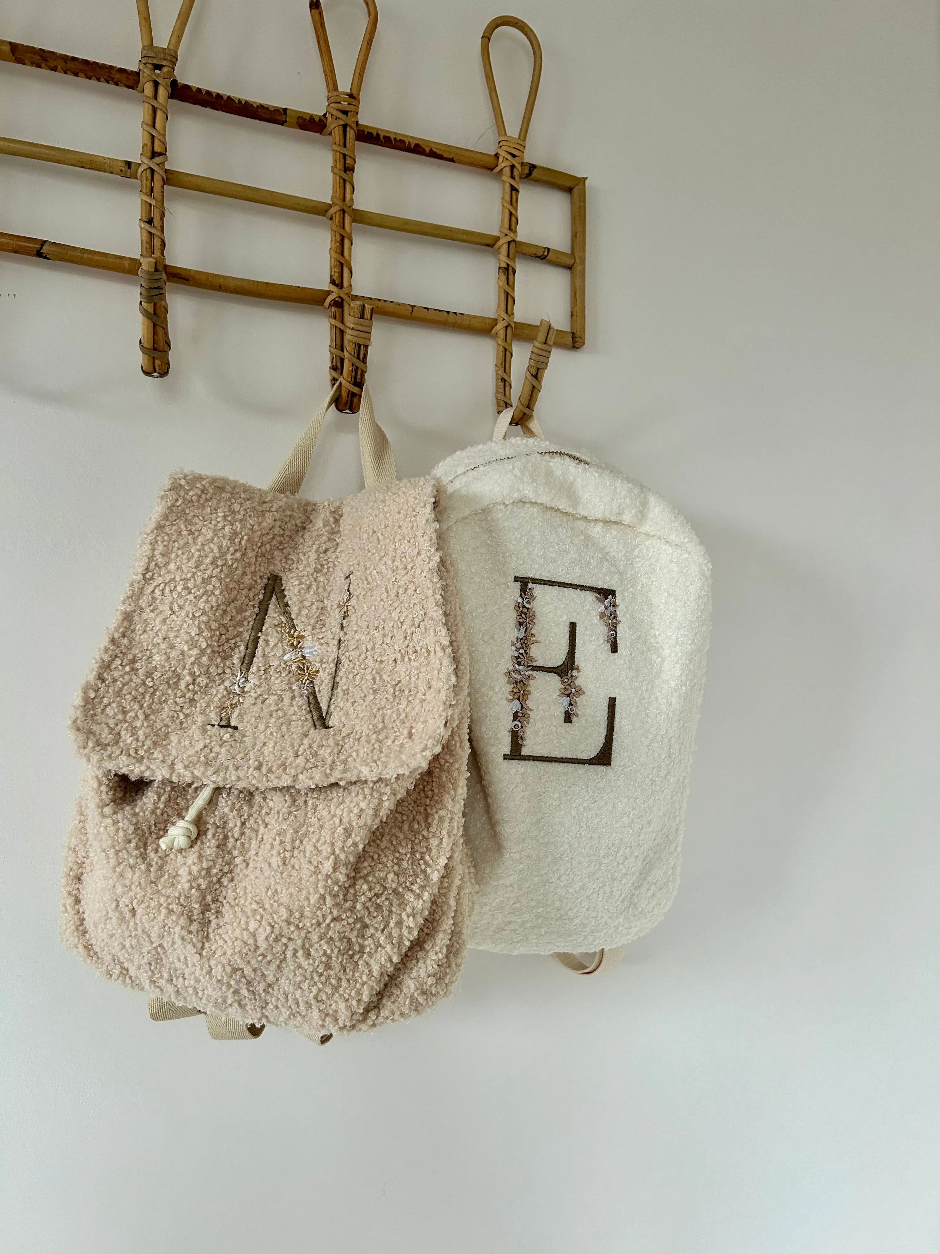 Initialen Teddy Rugzak licht beige