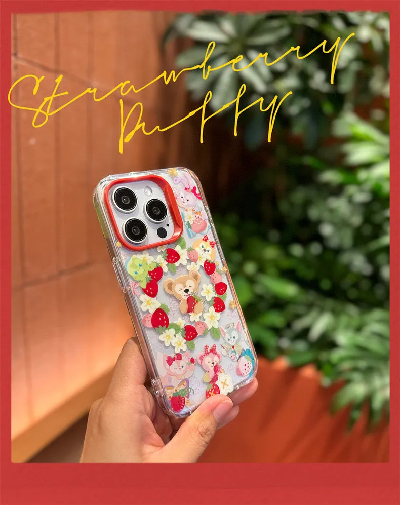 Japanese Cartoon Teddy Bear StellaLou ShellieMay | Strawberry Parrty iPhone Case 13 14 15 Pro Promax