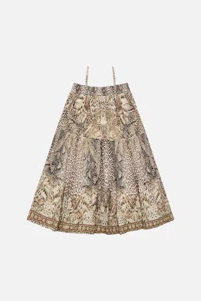 KIDS CONVERTIBLE SHIRRED MAXI SKIRT 4-10 LOOKING GLASS HOUSES