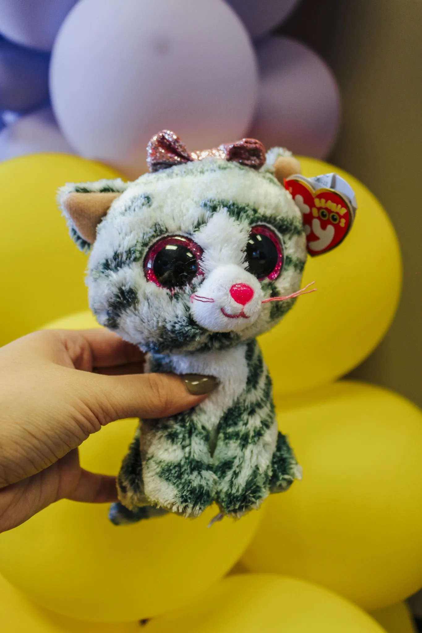Kiki Grey Striped Cat Beanie Baby