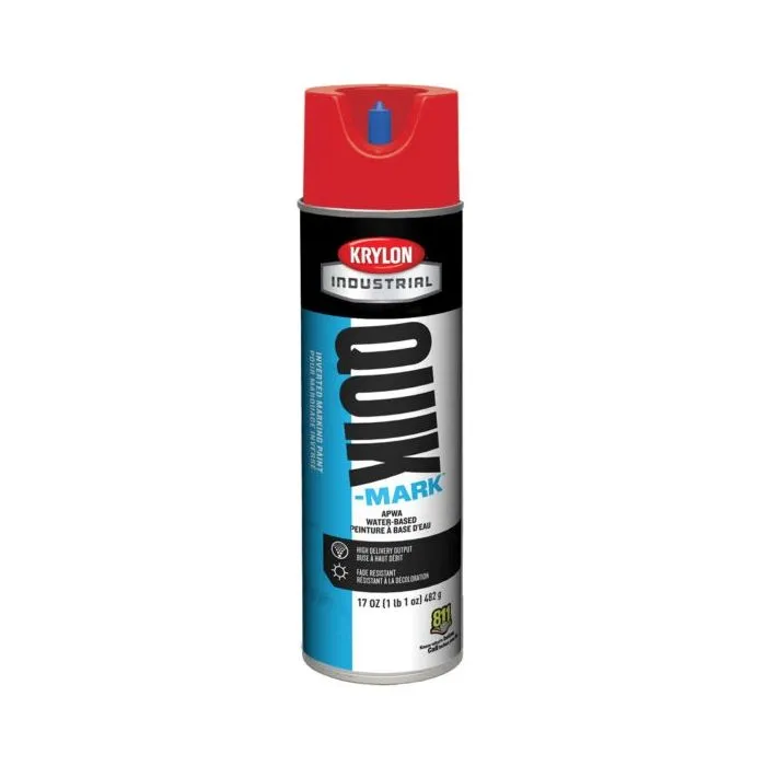 Krylon QUIK MARK Fluorescent Red/Orange Water based Inverted Marking Paints 17 oz. 12 Cans