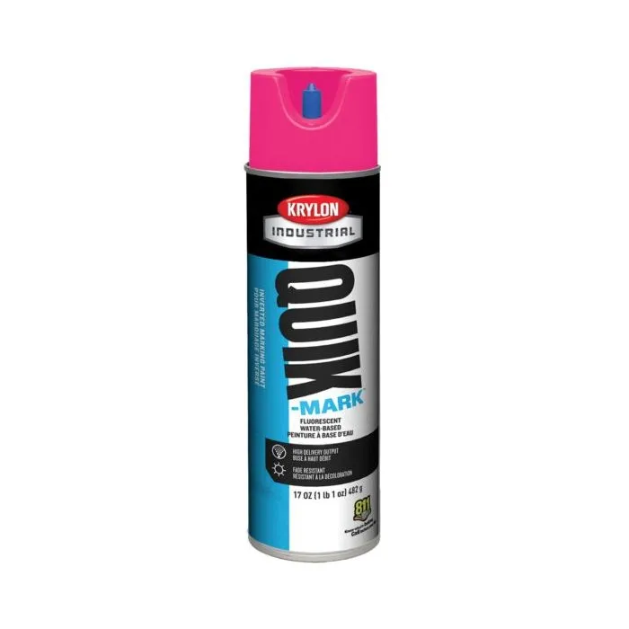 Krylon QUIK MARK Fluorescent Red/Orange Water based Inverted Marking Paints 17 oz. 12 Cans