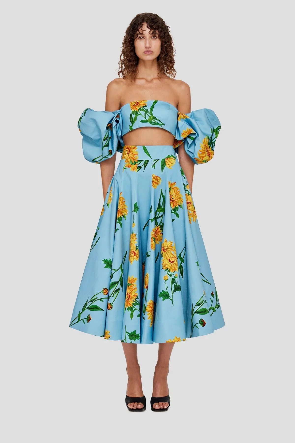 Leo Lin Marguerite Bleu Puff Top - Bleu