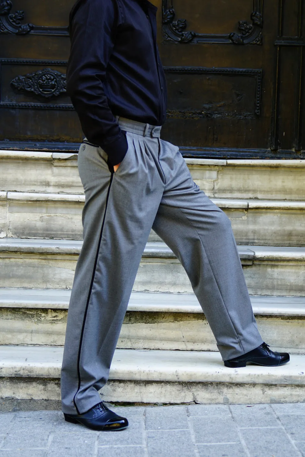 Line Tango Pants, Light Grey and Black