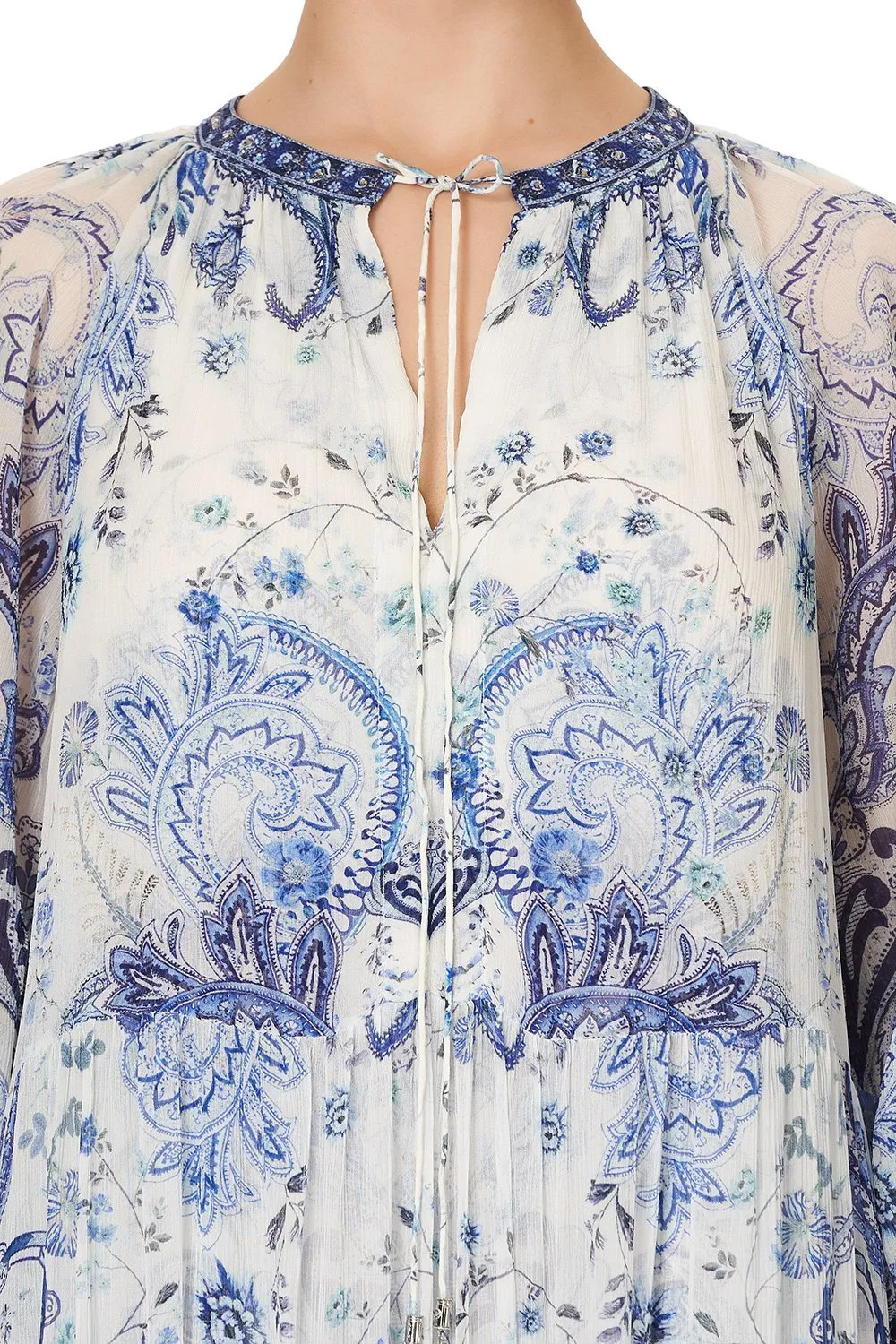 LONG GATHERED PANEL DRESS TALKING ABOUT A REVOLUTION
