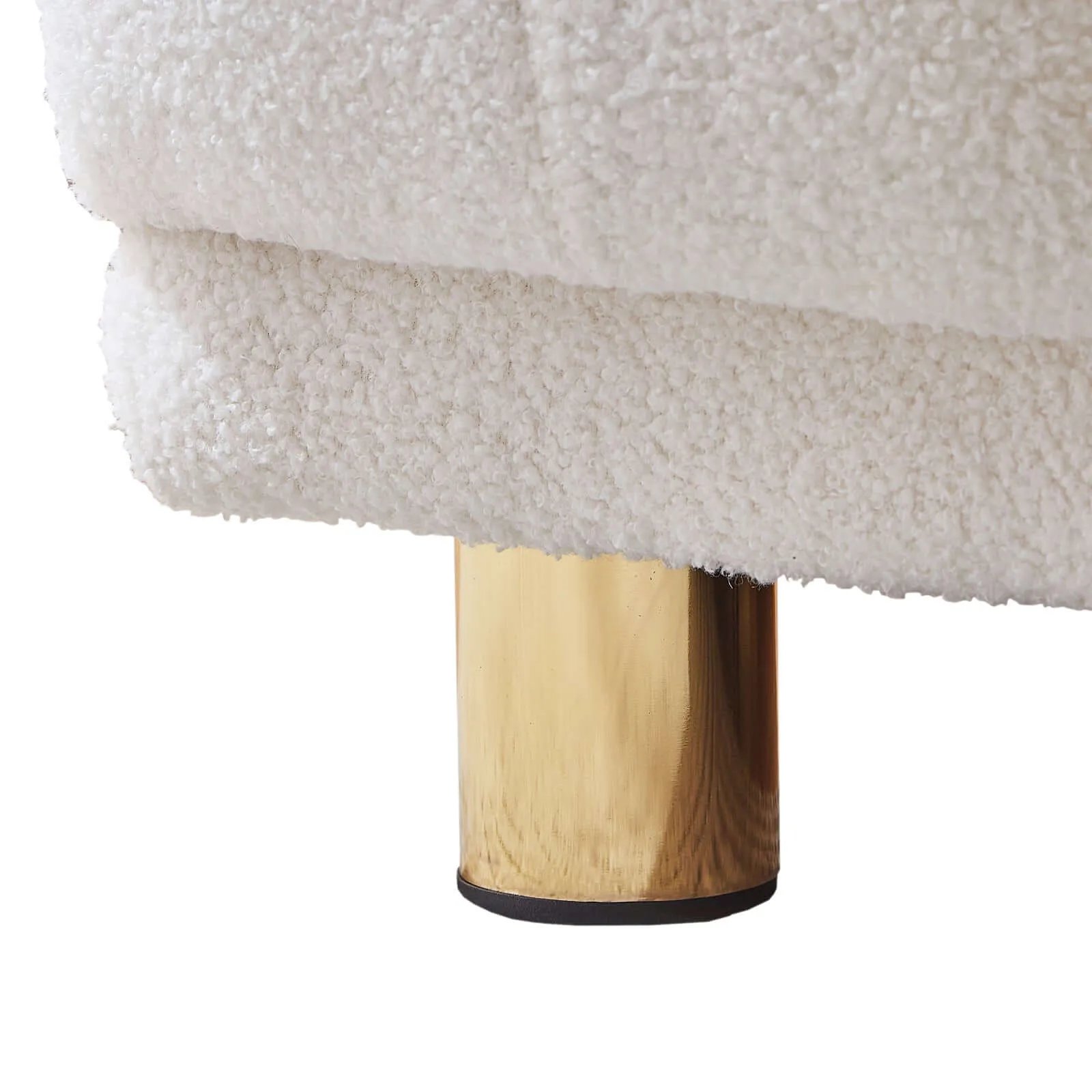 Luxurious 86.61 inch Teddy Velvet Sofa - Plush White Comfort