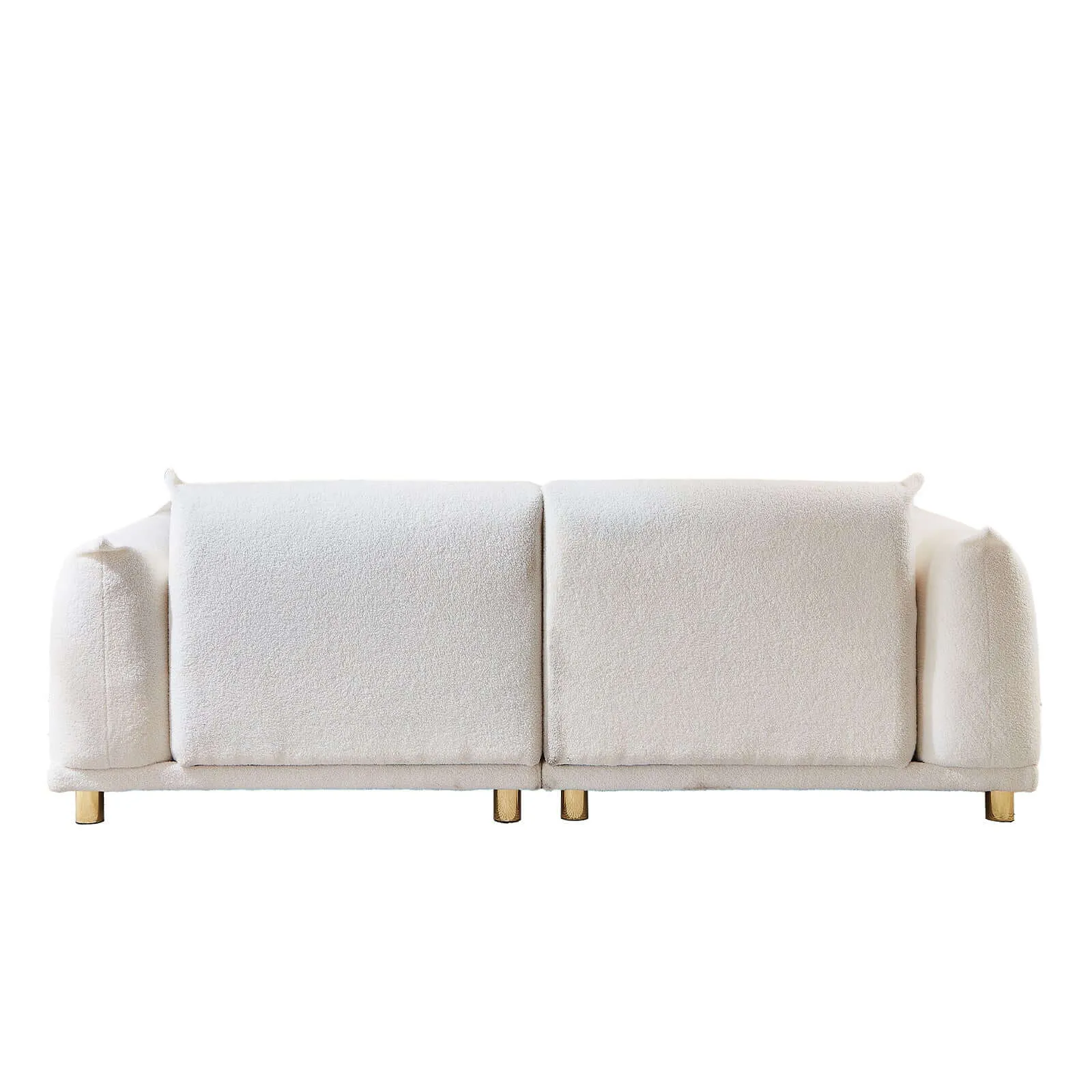Luxurious 86.61 inch Teddy Velvet Sofa - Plush White Comfort