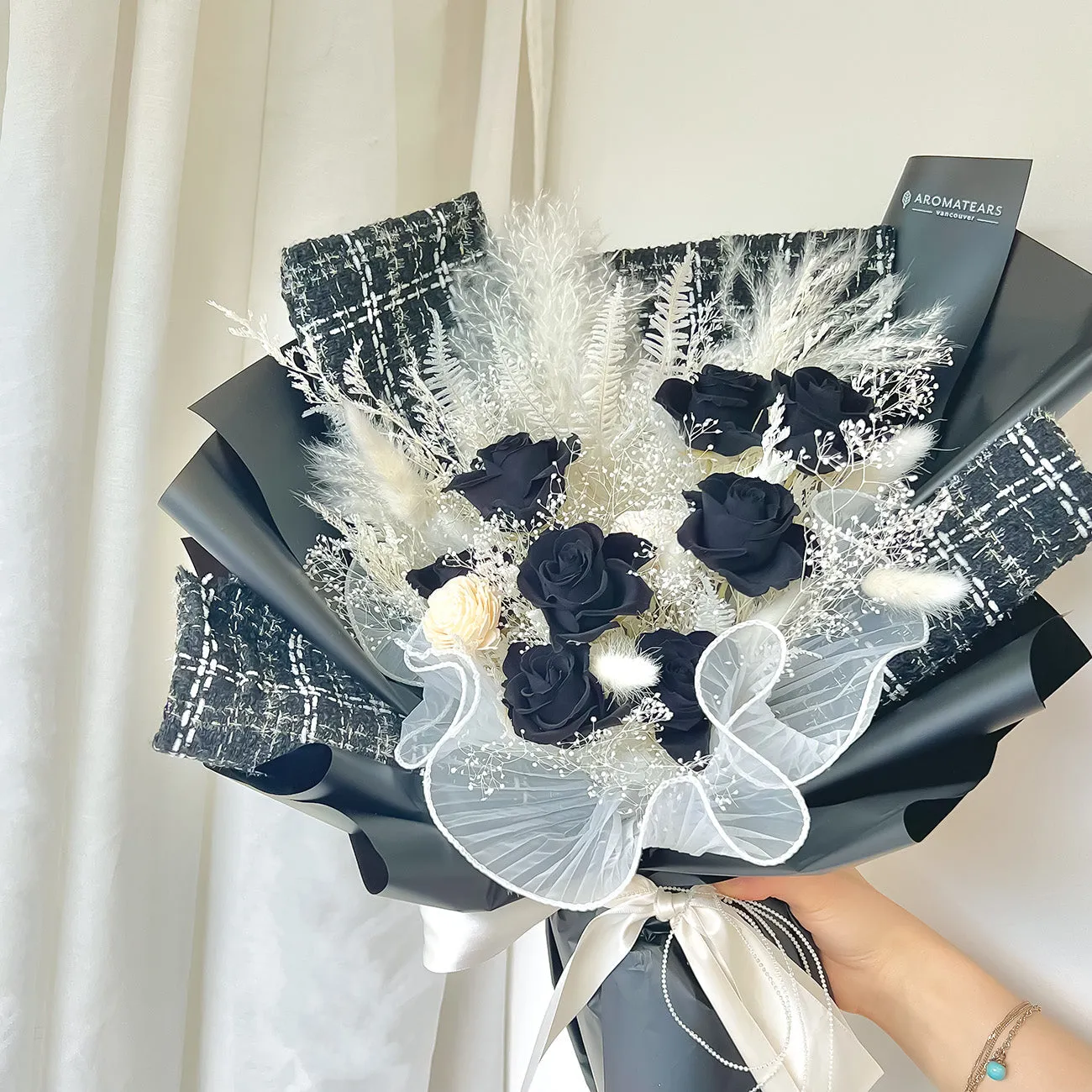 Midnight Lovers Black Preserved Rose Bouquet