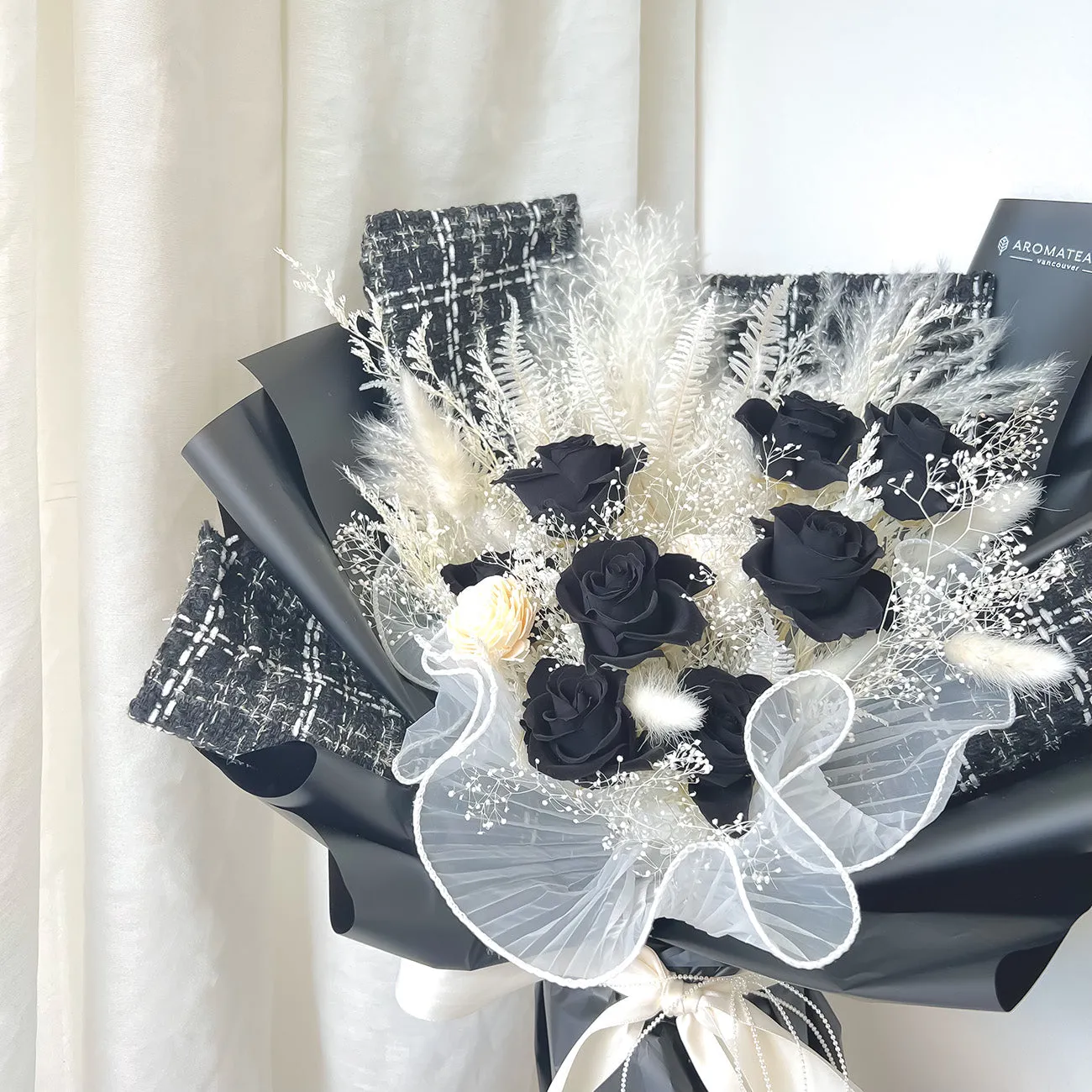 Midnight Lovers Black Preserved Rose Bouquet
