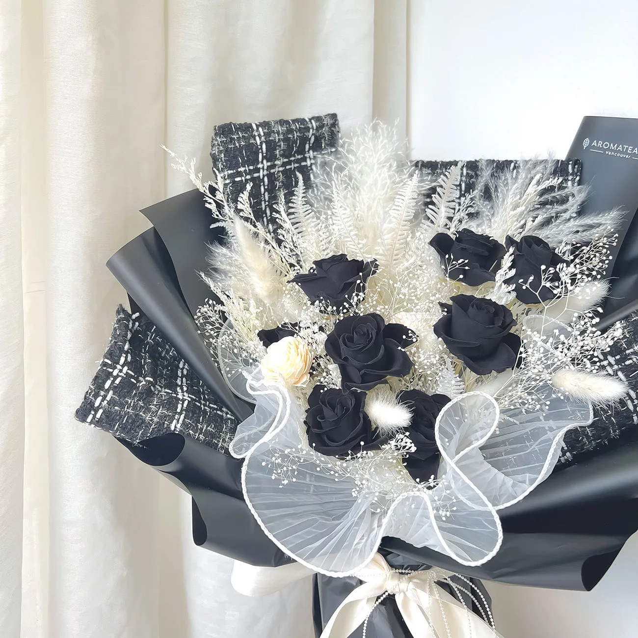 Midnight Lovers Black Preserved Rose Bouquet