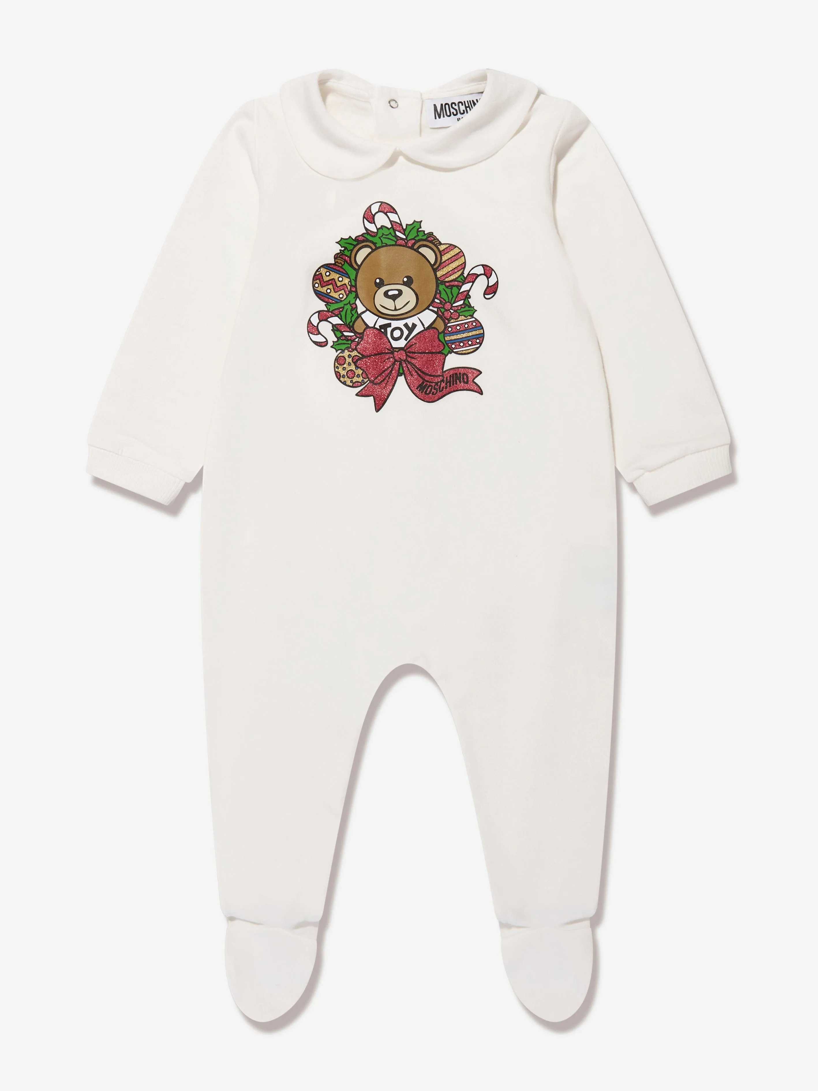 Moschino Baby Hat And Babygrow Gift Set in Ivory