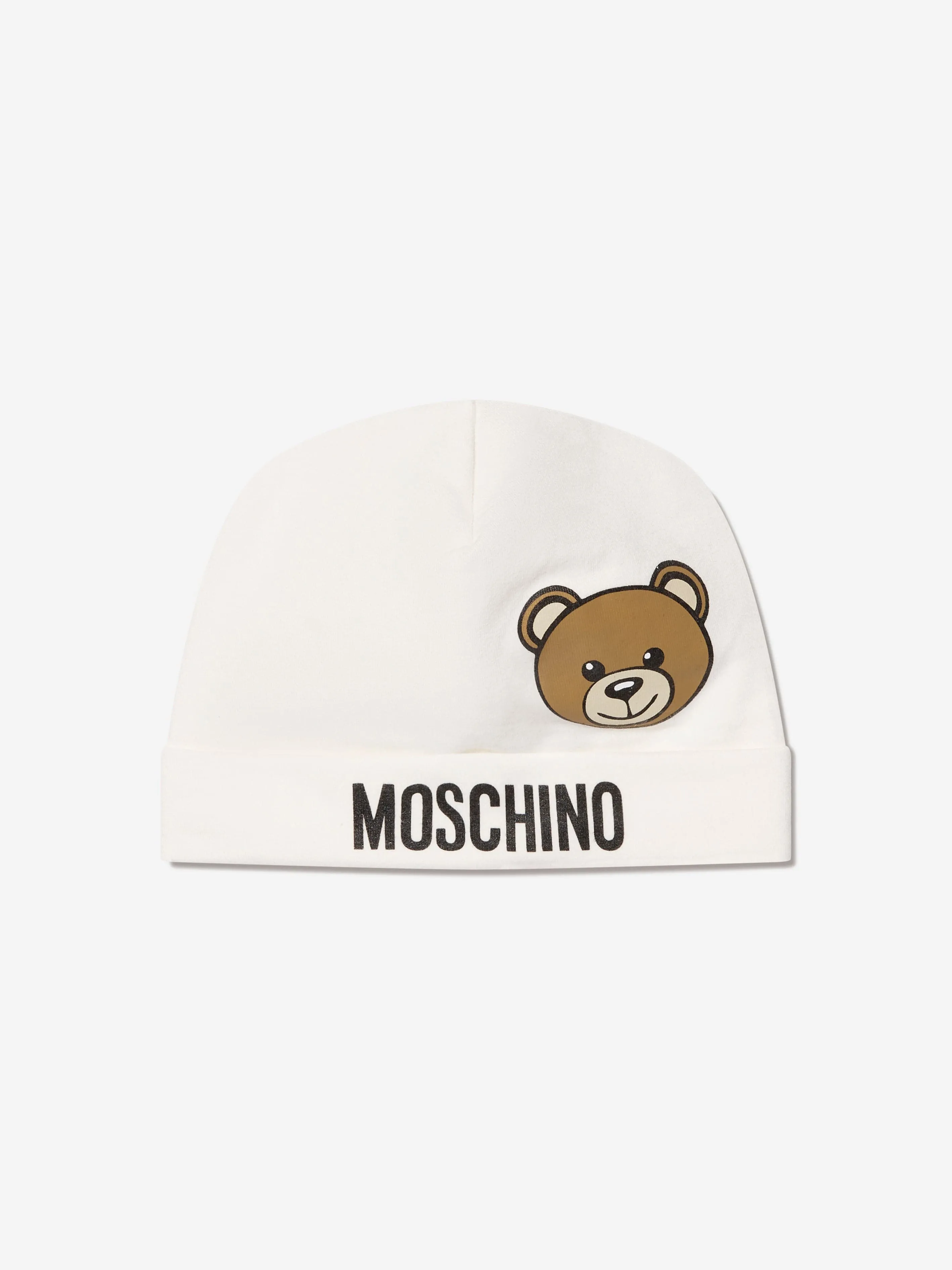 Moschino Baby Hat And Babygrow Gift Set in Ivory