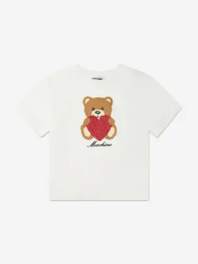 Moschino Girls Teddy Bear T-Shirt in Ivory
