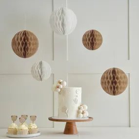 Neutral Honeycomb Hanging Decorations