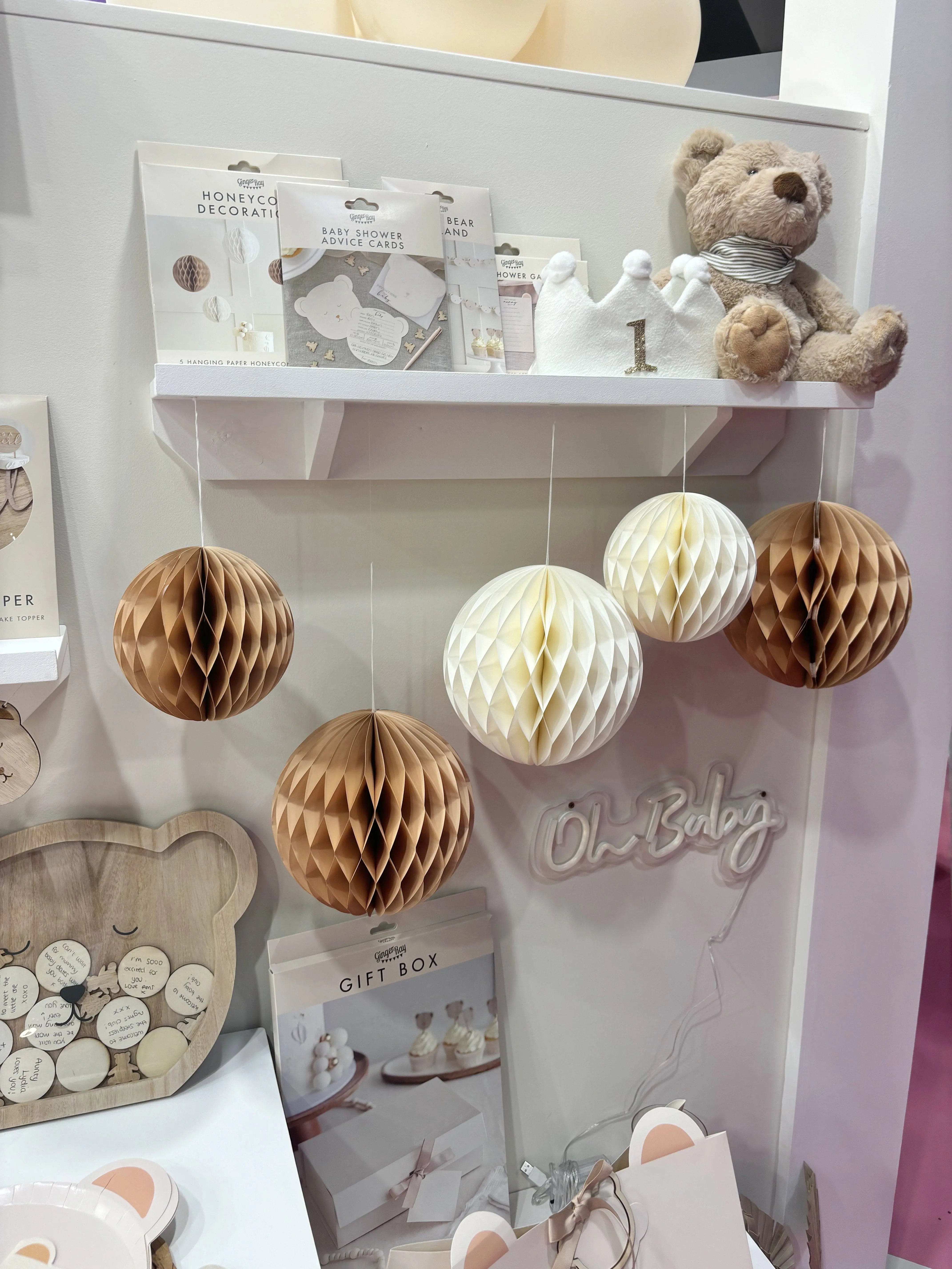 Neutral Honeycomb Hanging Decorations