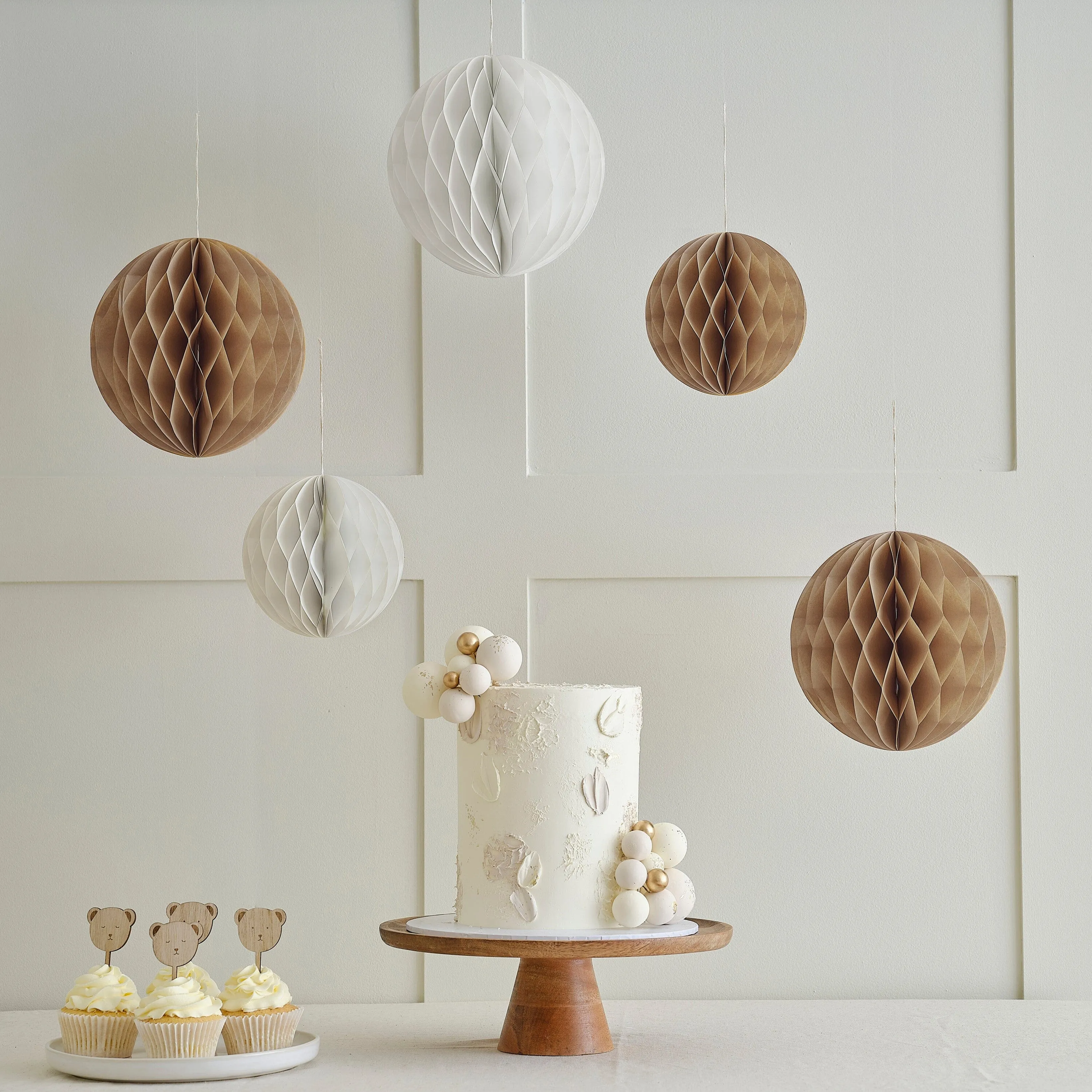 Neutral Honeycomb Hanging Decorations