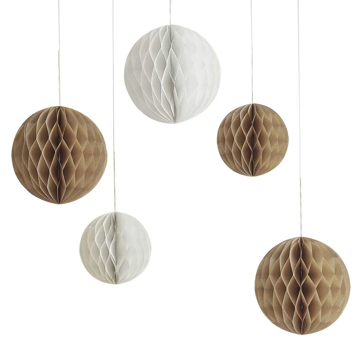 Neutral Honeycomb Hanging Decorations