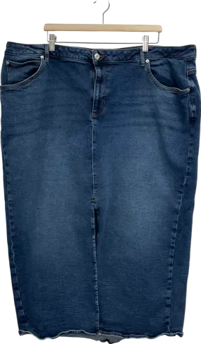 New Look Blue Plus Size Denim Maxi Skirt UK 28