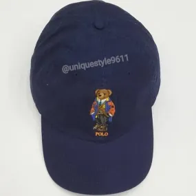 Nwt Polo Ralph Lauren Navy Hi Tech Teddy Bear Adjustable Leather Strap Back Hat