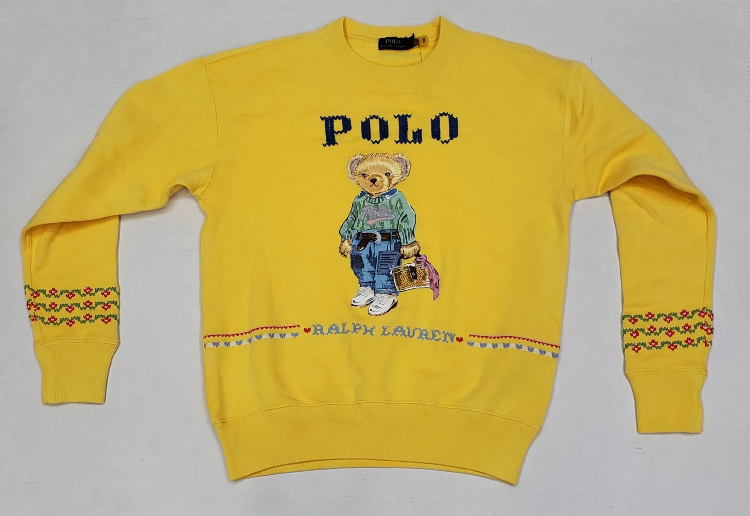 Nwt Polo Ralph Lauren Women's Yellow Teddy Bear Sweatshirt