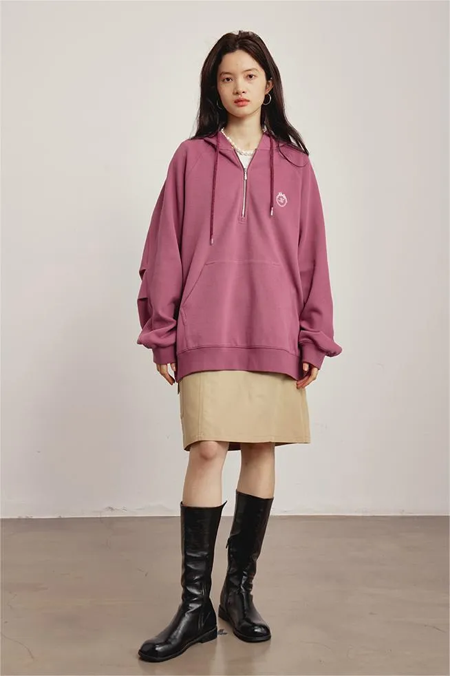 OMONT フーデッドルーズフィットリラックファットパーカー OMT081