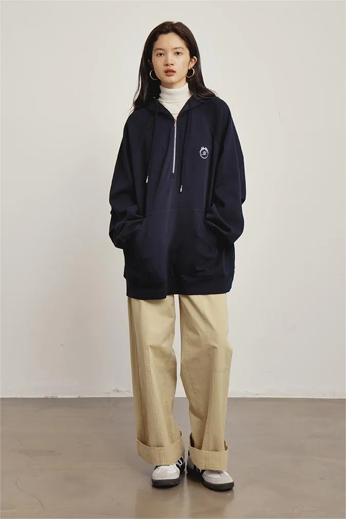 OMONT フーデッドルーズフィットリラックファットパーカー OMT081