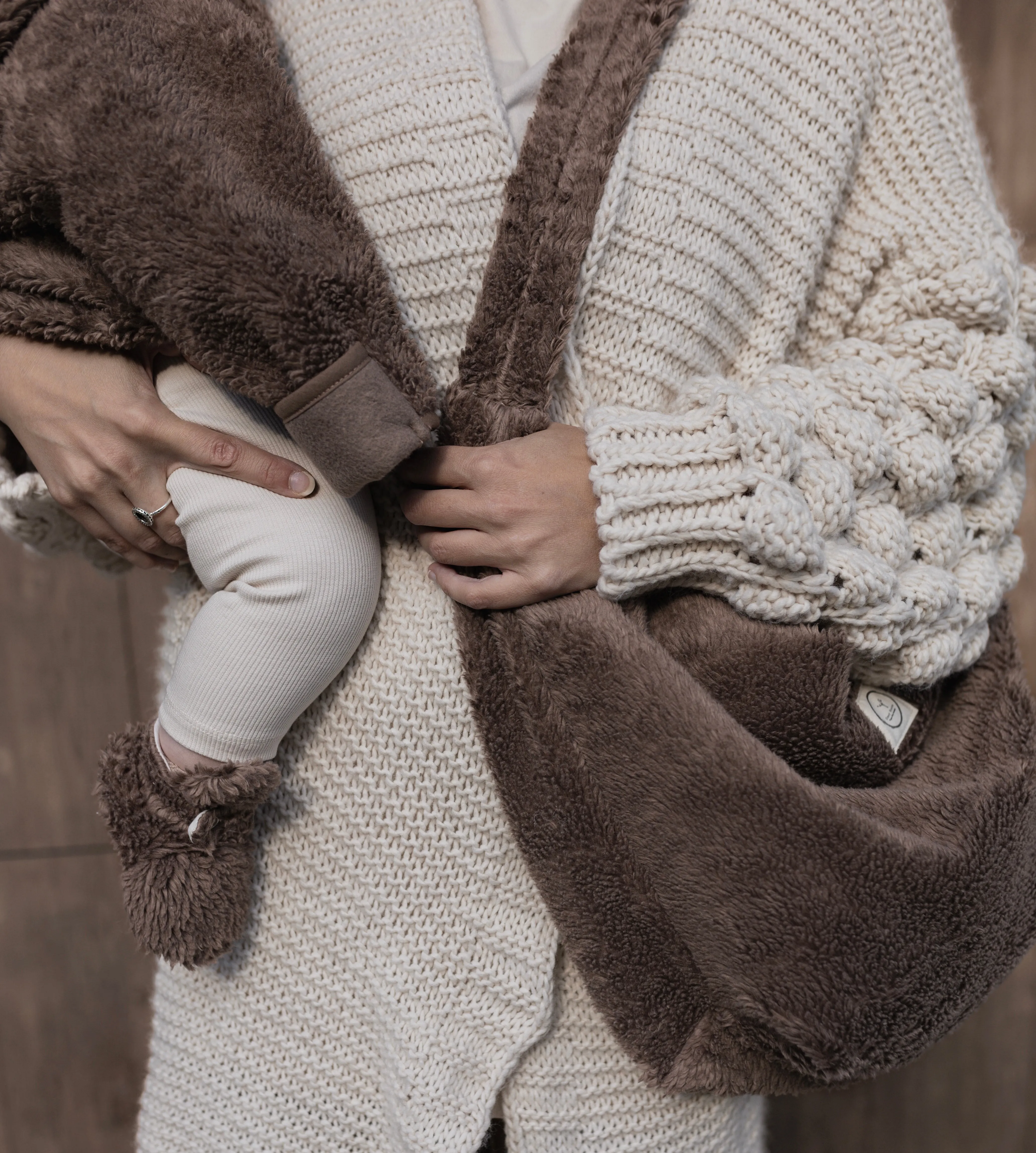 Organic Teddy Booties - Mocha
