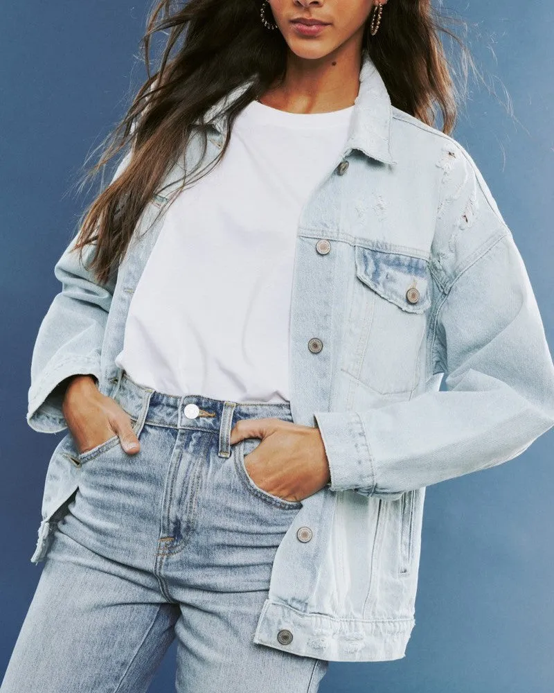 Oversized Denim Jacket - Light Wash