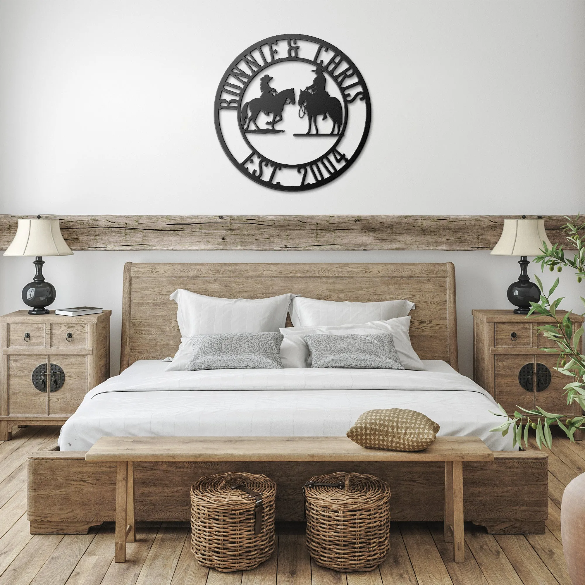 Personalized Anniversary Metal Art Sign for Horse Riding Couple